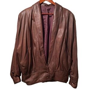 Oversized Dolman Sleeve Leather Jacket